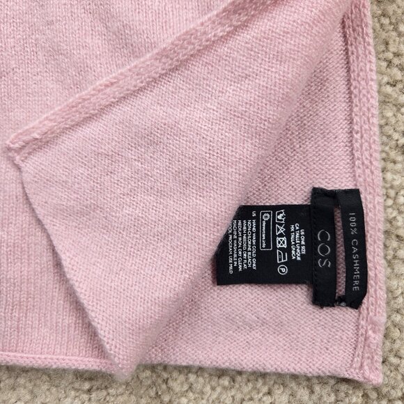 COS Cashmere Scarf Pink Knit Oblong - Picture 7 of 9